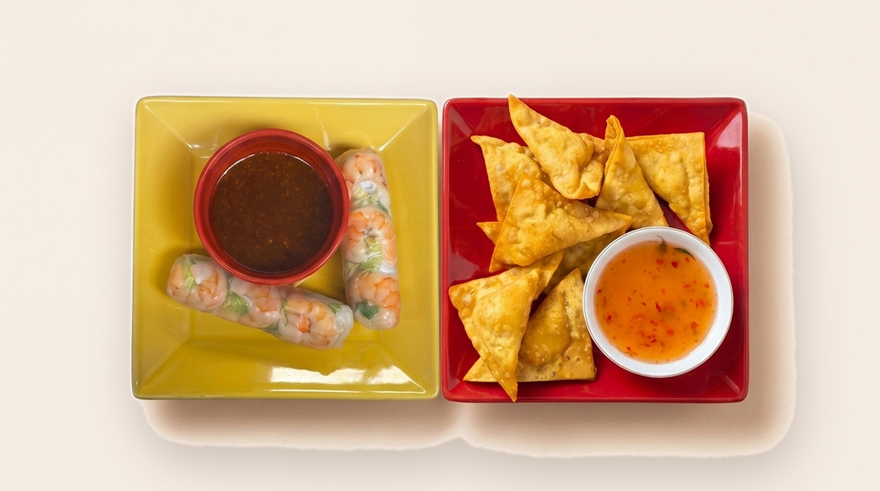 Spring rolls + cream cheese wontons